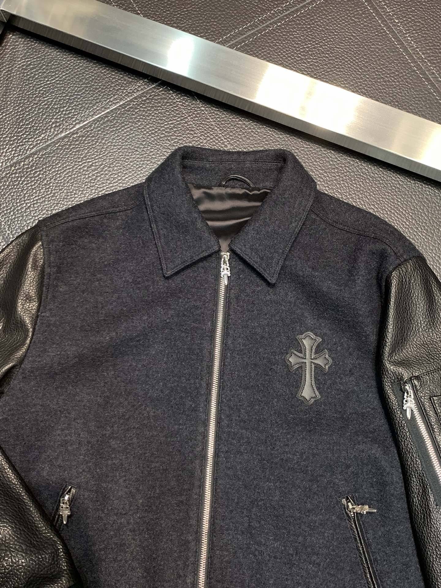 Ch*0me He**ts patchwork leather jacket