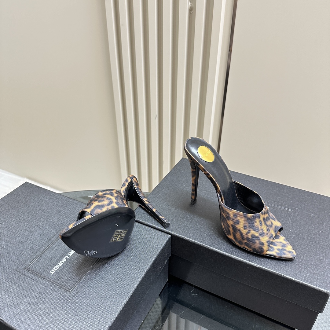 YSL pointed open-toe high heels: 10.5CM Size: 35-39 (40 custom-made, no returns or exchanges)