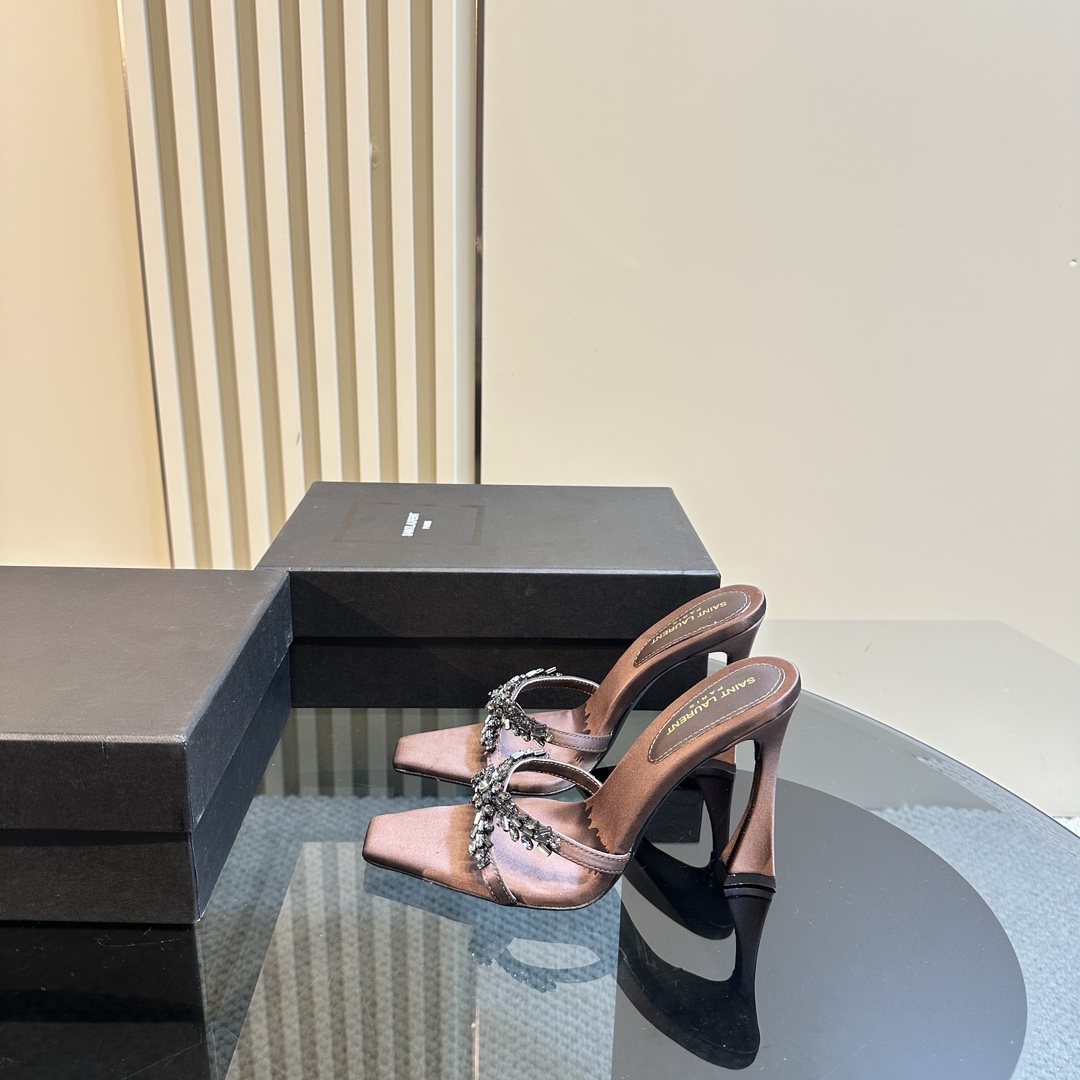 YSL 25ss/Spring and Summer New Runway Style Large Rhinestone High Heels Heel Height: 10.5cm Sandals Size: 35-39 (40 can be customized and not returned)