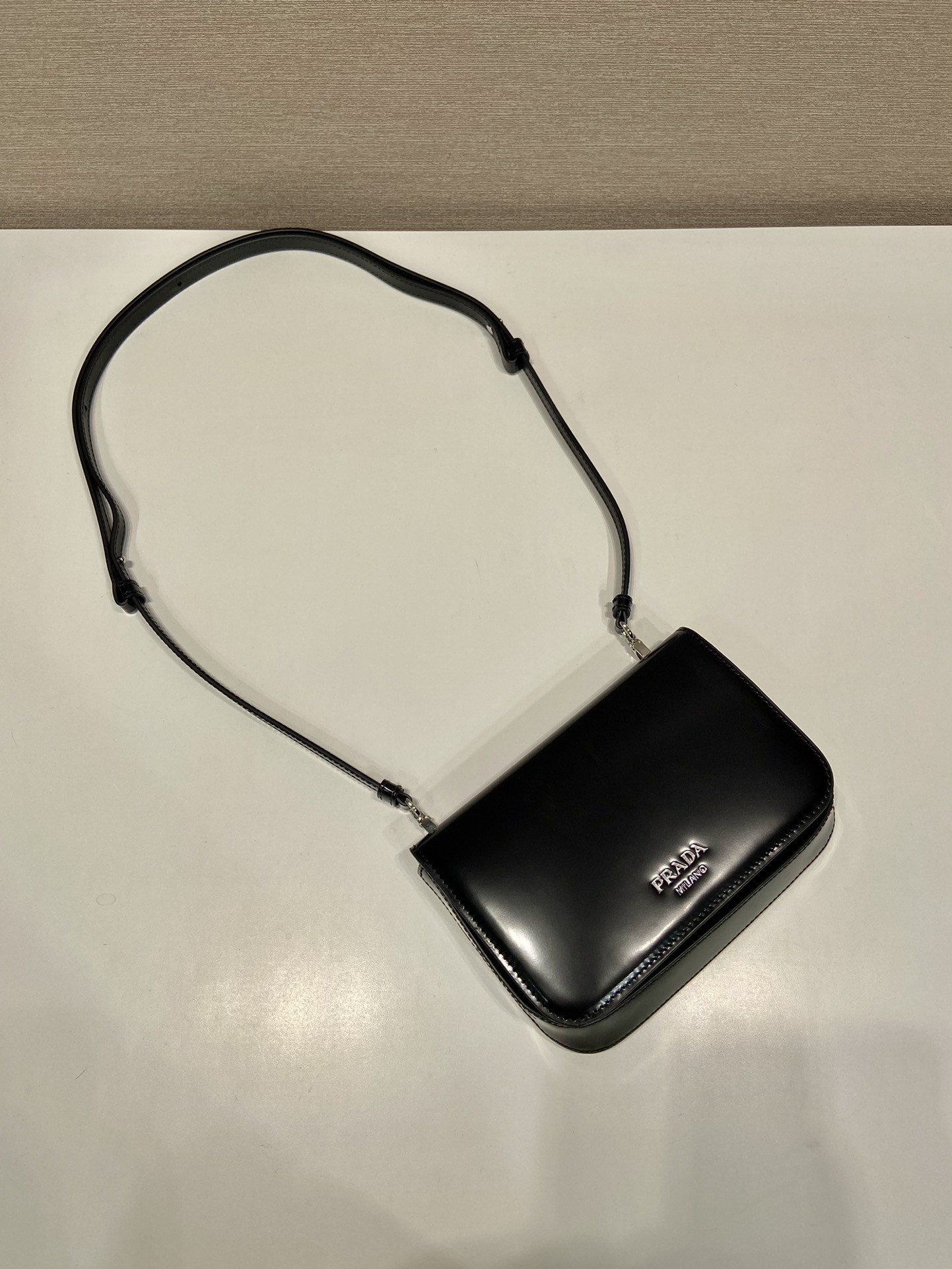 Prada Brushed Leather Mini-bag With Shoulder Strap Bag